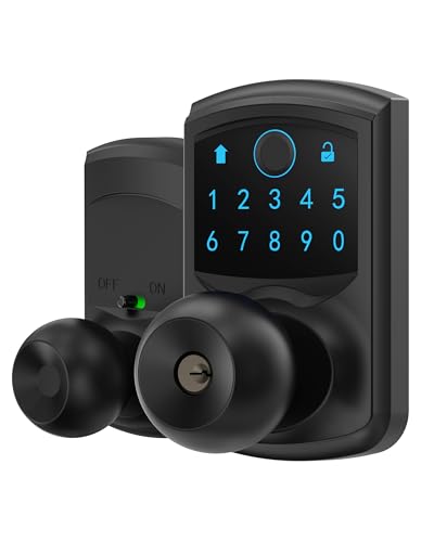 Smart Fingerprint Keyless Entry Door Knob Keypad Electronic Biometric Lock