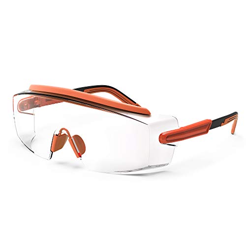 Anti fog Safety Glasses Over Glasses (Orange)