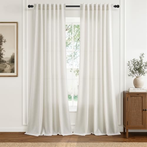 Natural Linen Curtains 94 Inches Long for Living Room 2 Panels (Natural / 52"W x 94"L (Pack of 2))