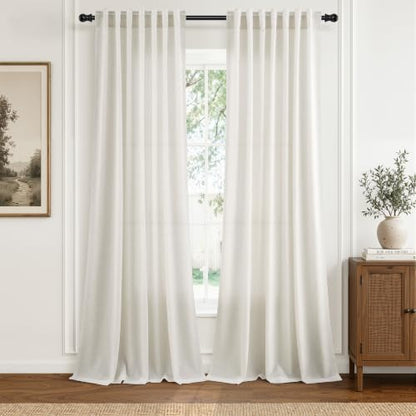 Natural Linen Curtains 94 Inches Long for Living Room 2 Panels (Natural / 52"W x 94"L (Pack of 2))