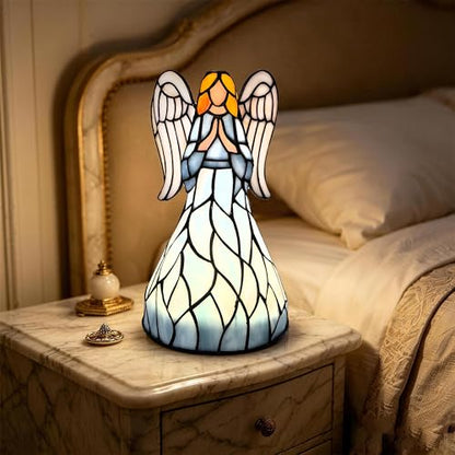 10.75” Tiffany Style Angel Figurines LED Lamp