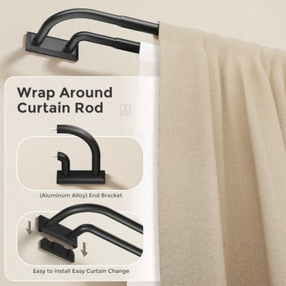 Double Curtain Rod 34 (Black / 34"-76")