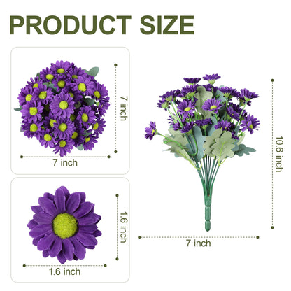 Artificial Mums for Outdoors Fall Decor (Purple / 10.6 inch)