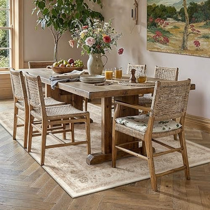 5x7 Beige Washable Area Rug Non Slip Vintage Carpet (Vintage | Beige / 5' x 7' (Rectangular))