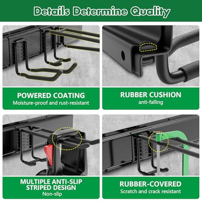 Garage Tool Organizer Wall Mount Garden Tool Organizer with Adjustable Hooks
