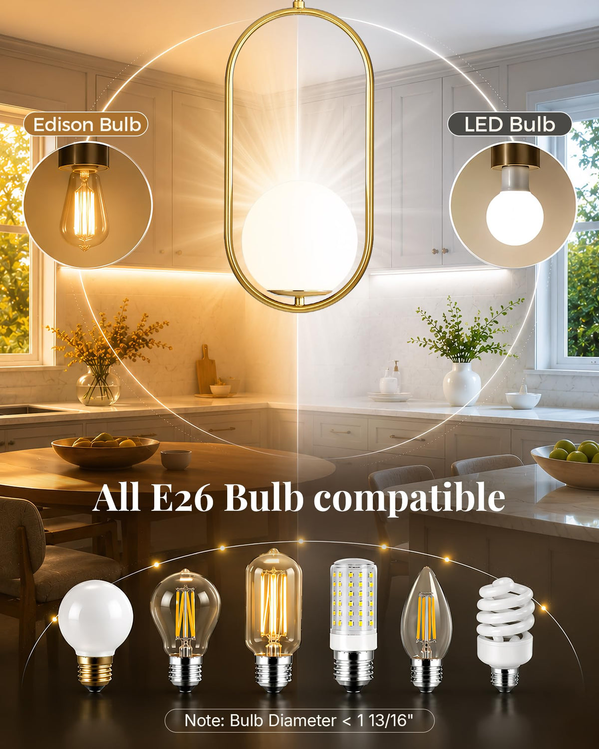 Pendant Lights Kitchen Island (Gold(2026 Upgraded Version) / 1 Pack)