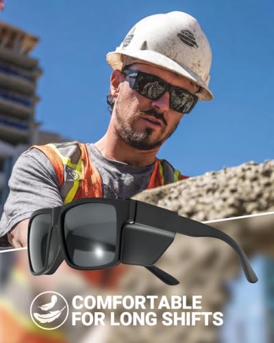 Safety Sunglasses with Side Shields Tinted Protective Work Glasses Men