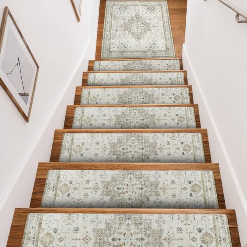 Vintage 15PCS 8"X30" Stairs Treads and 1PC 31"X31" Landing Mat