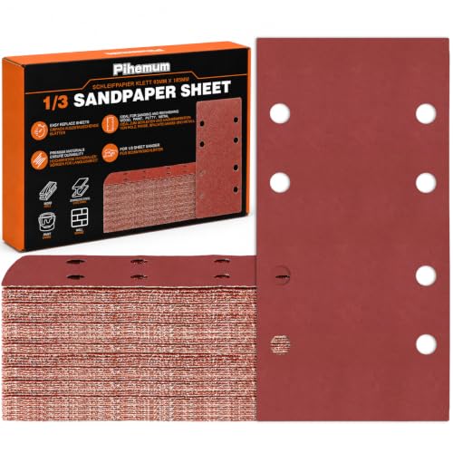 Sandpaper Sheets 8 Hole Hook and Loop