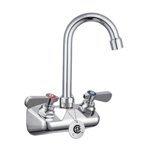 Lead Free Commercial Sink Faucet Wall Mount 4" Center Hand Sink Faucet