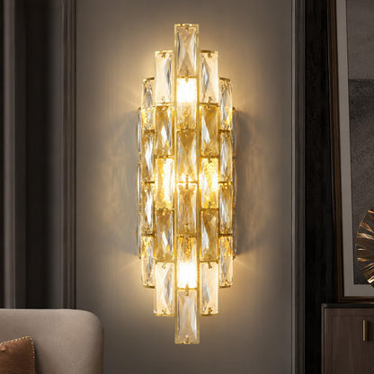 Luxury Crystal Wall Sconces Mid (Gold Rectangular)