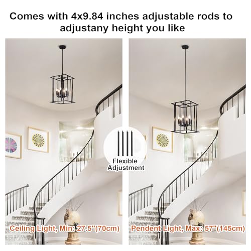 Small 6 Light Black Farmhouse Chandelier