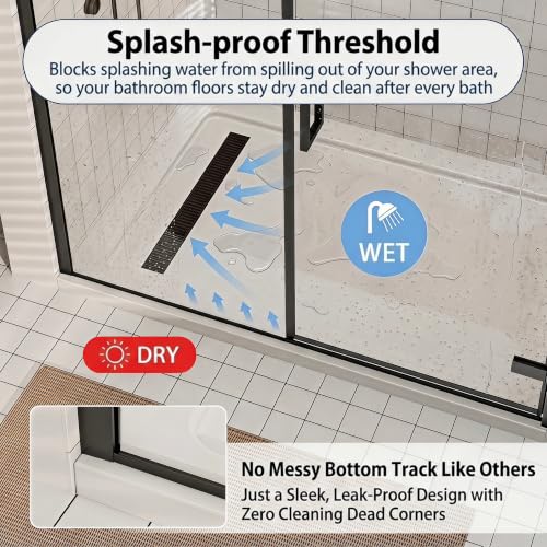 60 in. Frameless Pivot Shower Door