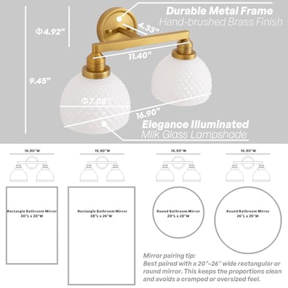 Vintage Gold Wall Sconce Adjustable Bathroom Vanity Wall Lights
