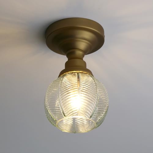 Ceiling Light Brass Finish Vintage Flush Mounted Ceiling Lamp Fixture for Kitchen Sink