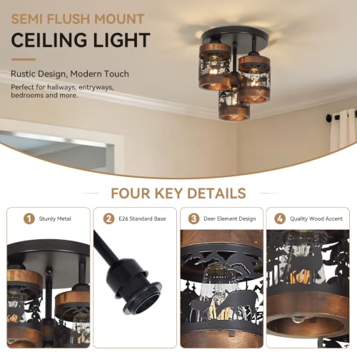 Rustic Semi Flush Mount Ceiling Light