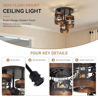 Rustic Semi Flush Mount Ceiling Light