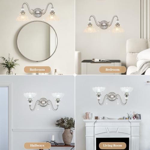 Brushed Nickel Bathroom Vanity Light (Nickel / 2-Light)