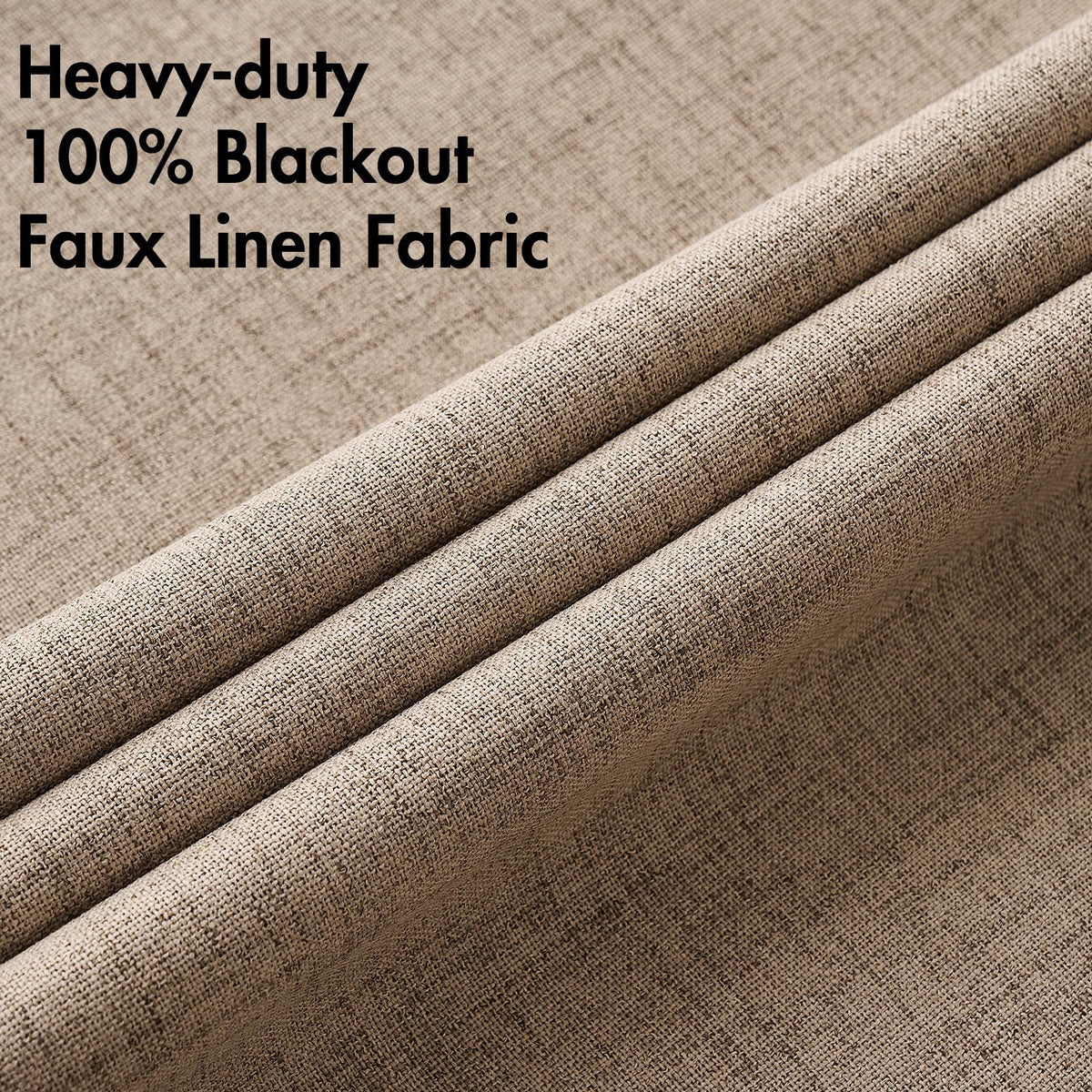 100% Blackout Linen Curtains for Bedroom 52x92 Inches Copper Brown (Copper Brown / 52"W x 92"L (Pack of 2))