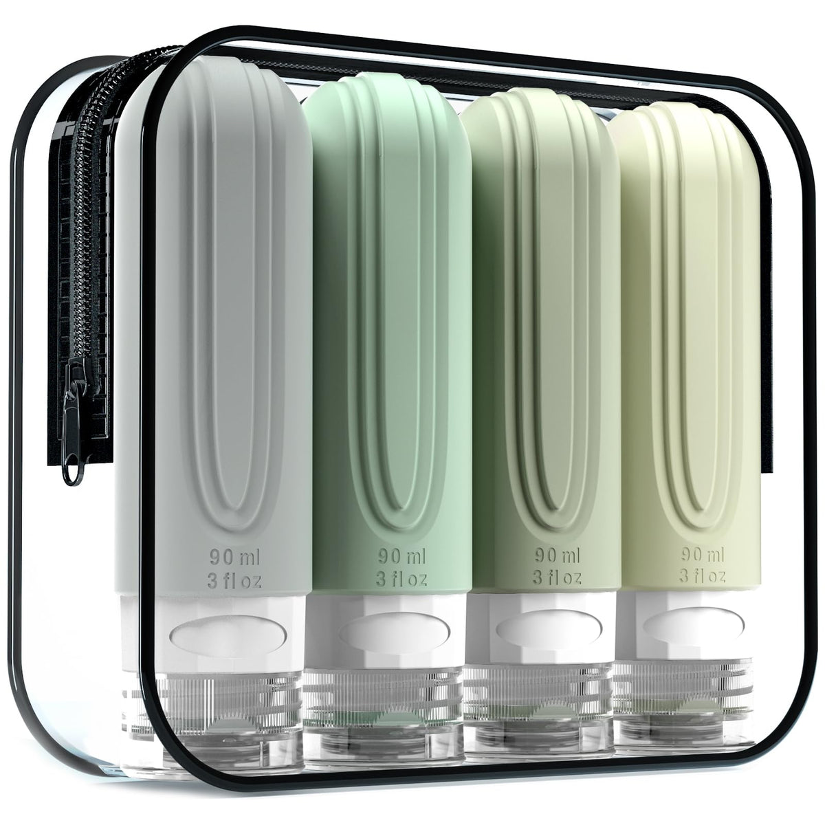 Travel Bottles for Toiletries (Mint-Grey-3oz)