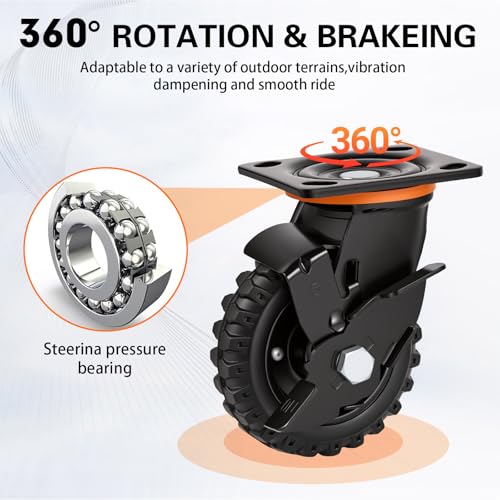 Caster Wheels 4pcs Heavy Duty Swivel with Brake