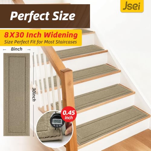 Stair Treads for Wooden Steps Indoor (30" X 8" / Beige)