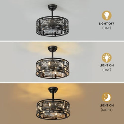 Caged Ceiling Fan with Light
