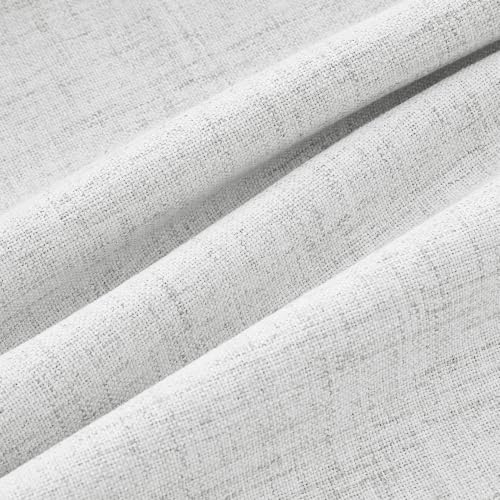 100% Blackout Linen Curtains 2 Panels Set for Bedroom Solid Luxury Decor Thermal Insulation Room Darkening Back Tab Rod Pocket Drapes for Living Room Nursery