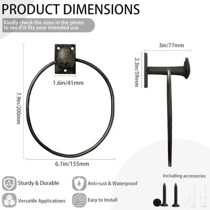 Cast Iron Hand Towel Holder Wall Mount