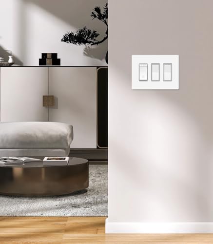 3 Gang Midsize Screwless Switch Plate (3 Gang - 5 Pack)