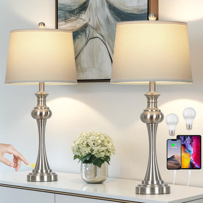 Silver Table Lamps Set of 2 (Silver-set of 2)