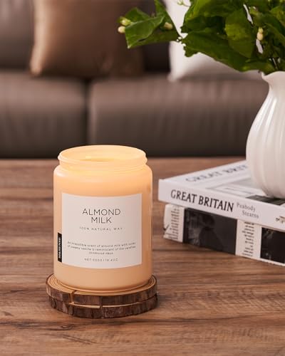 Almond Milk Scented Candle Cozy Night Relaxation Non Toxic 19.4Oz (Large Jar / Almond Milk)