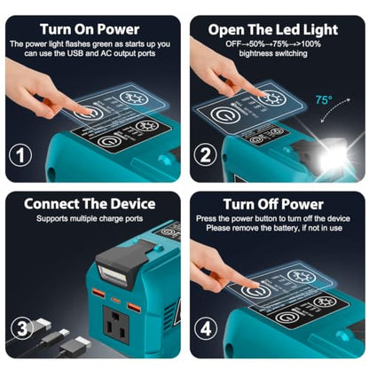 250W Power Inverter Compatible with Makita