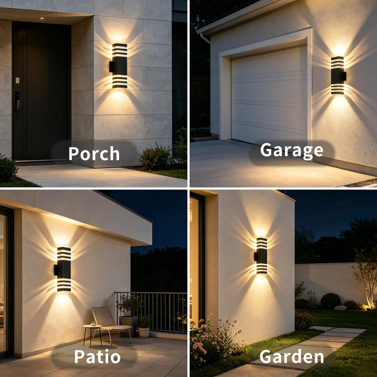Dusk to Dawn Square Outdoor Wall Lights (Dusk to Down-4 PACK)