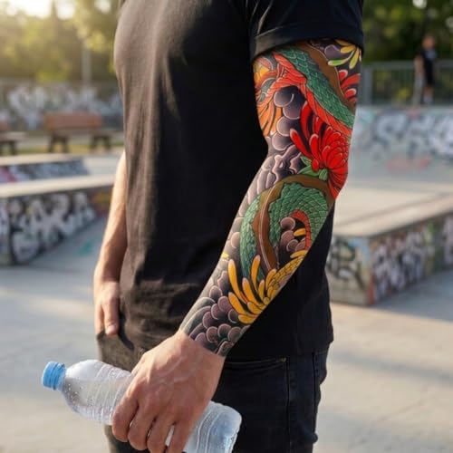 2 Pcs Japanese Traditional Tattoo Arm Sleeves (Dragon 2)