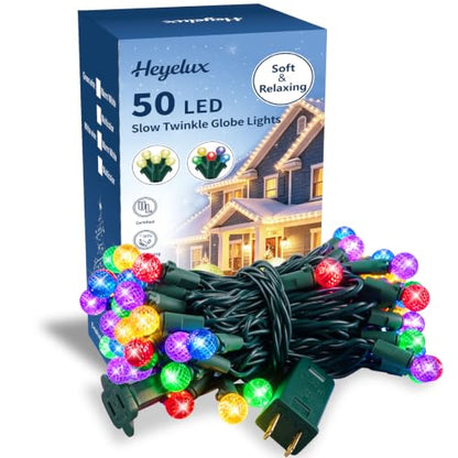 G14 Slow Twinkle Warm White Christmas Globe Lights