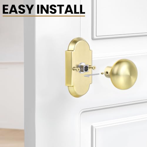 Satin Gold Dummy Door Knob (Satin Gold / Dummy 2 Pack)