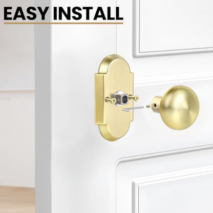 Satin Gold Dummy Door Knob (Satin Gold / Dummy 2 Pack)