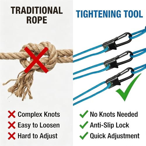 6 Pack Rope with Roller Tensioner for Easy and Secure Tying