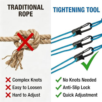 6 Pack Rope with Roller Tensioner for Easy and Secure Tying