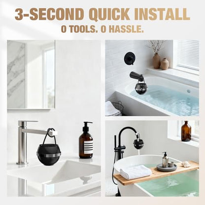 Bath Water Filter for Tub Faucet with Overflow (Enhanced KDF55 / Black)