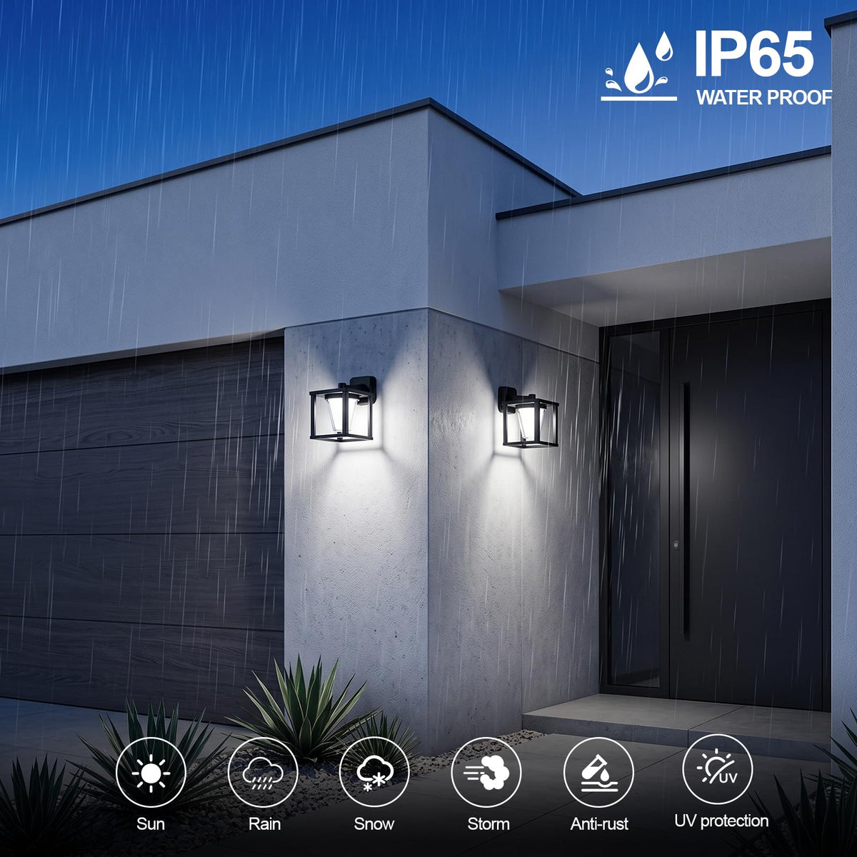 Outdoor Wall Light 15W (1/15w/6000k/Black/E26)