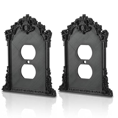 2 Pcs Black Gothic Outlet Cover