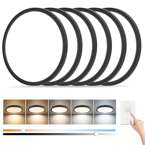 Black 11.4 Inch 4PK LED Flush Mount Ceiling Light