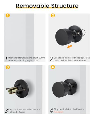 Matte Black Door Knobs MS2733