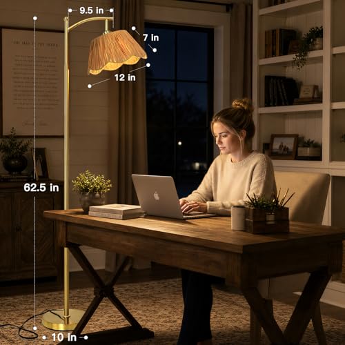 62.5 Inch Floor Lamp for Living Room with Foot Switch