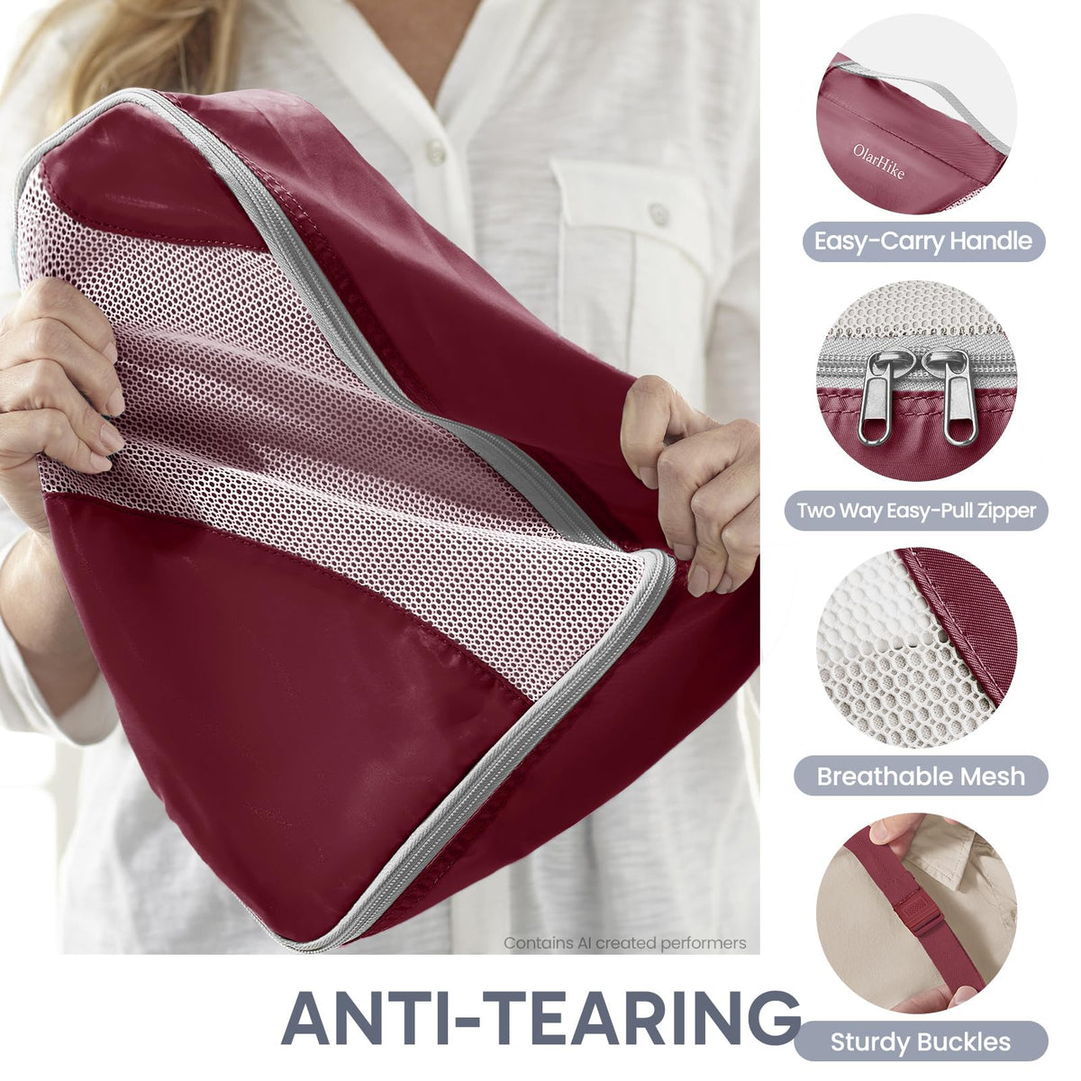Packing Cubes for Travel (11 Burgundy)