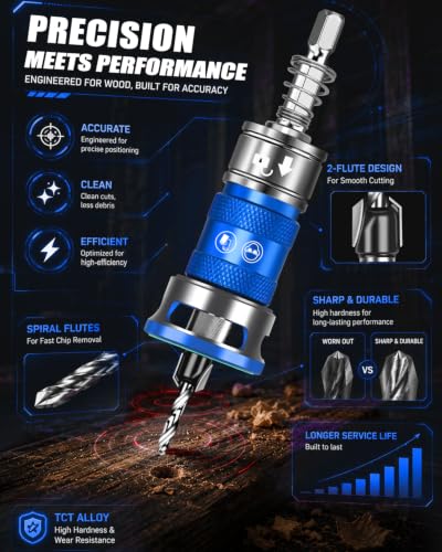 9PCS Countersink Drill Bit Set with Adjustable Depth Stopper