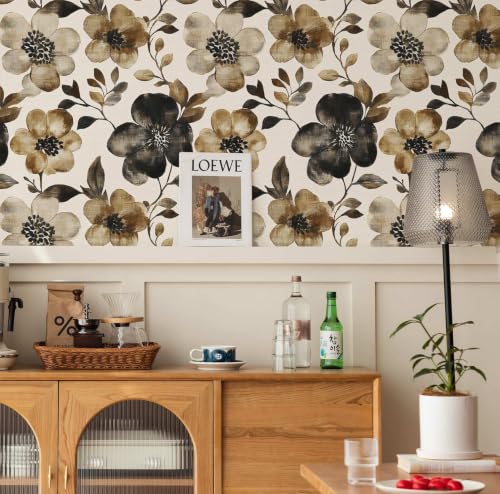 Modern Floral Peel and Stick Wallpaper
