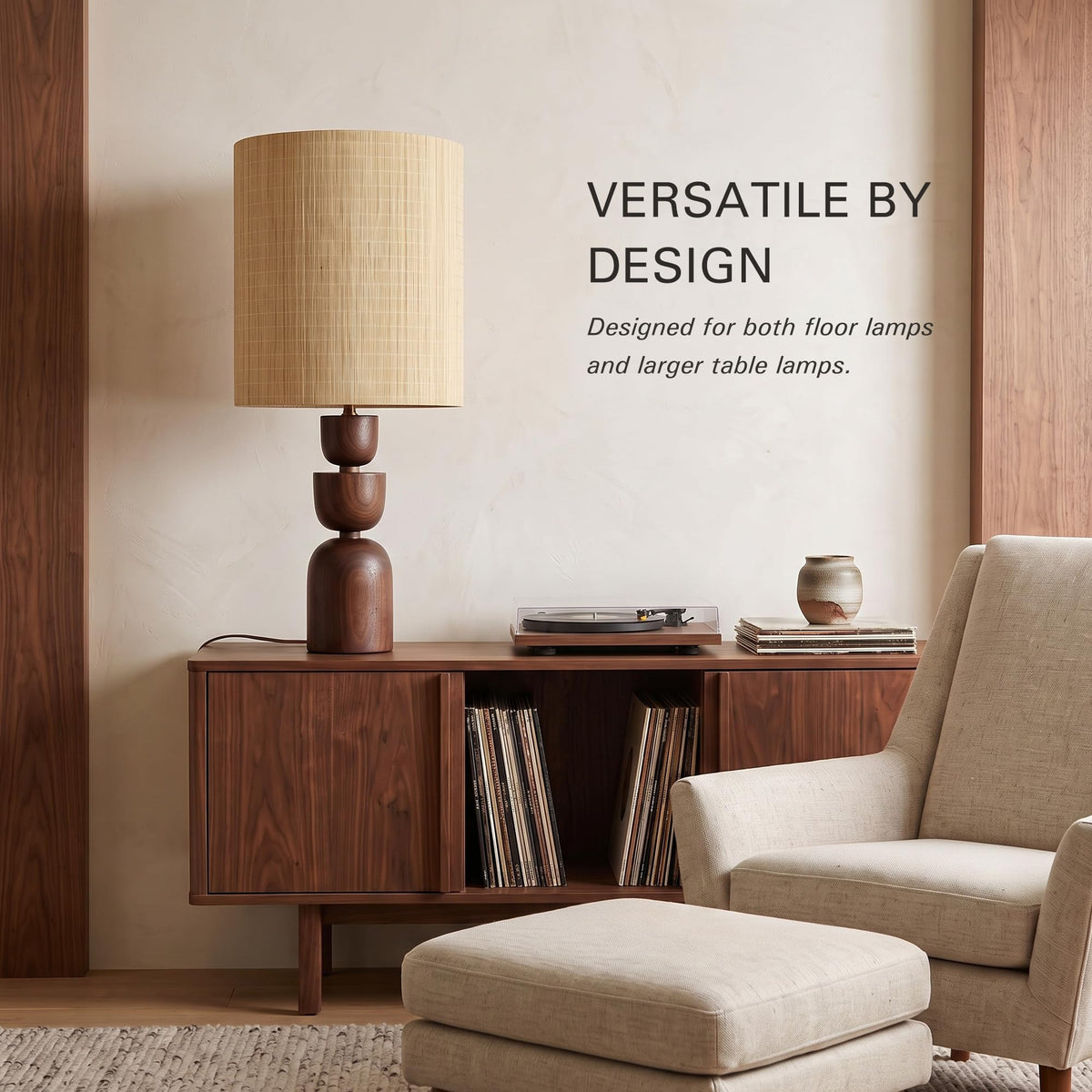 Bamboo Lamp Shades 2 Pack (Natural Bamboo - Large Tall Drum)